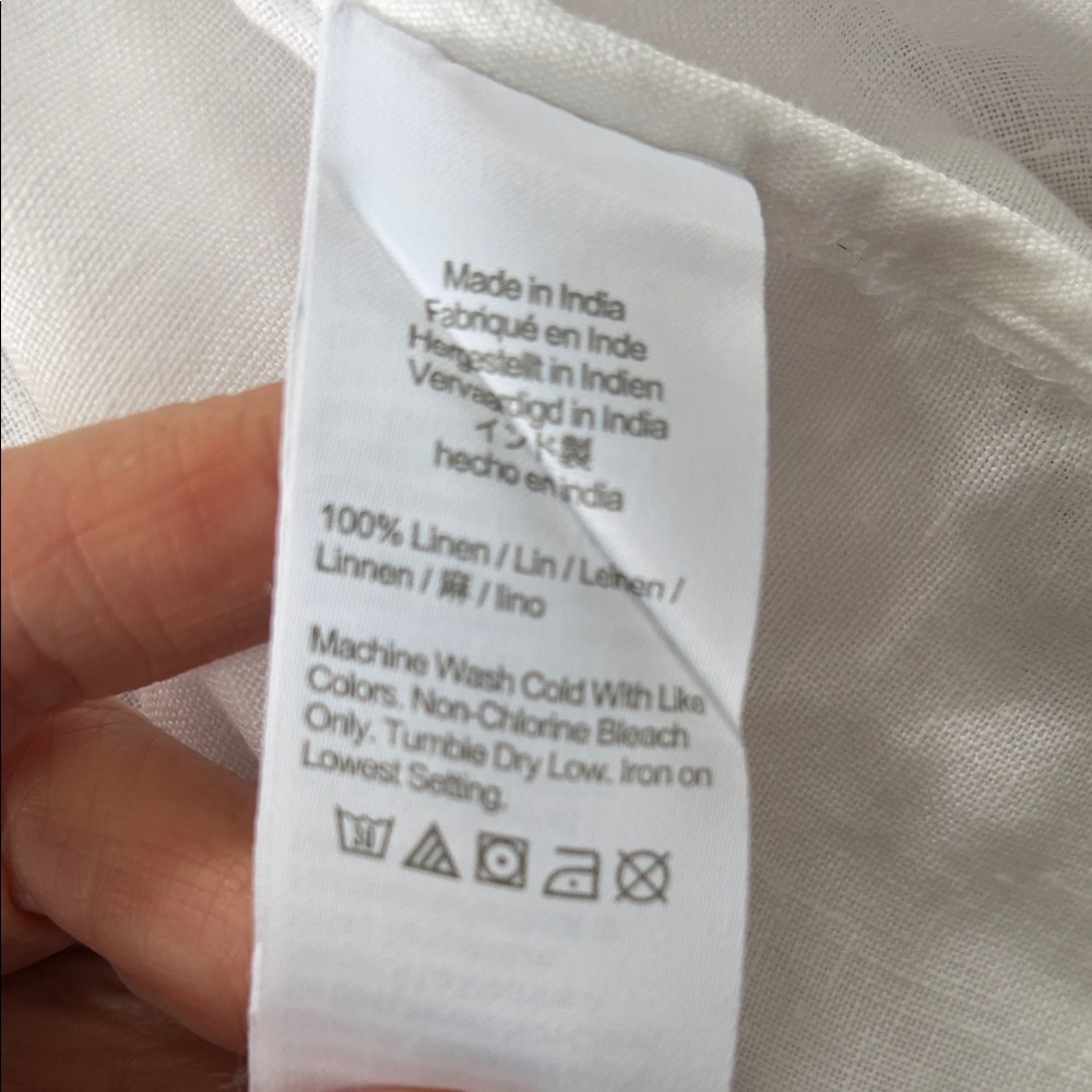 J.Crew Relaxed Linen Button-Up Shirt – White – Size Medium - Picture 6 of 9